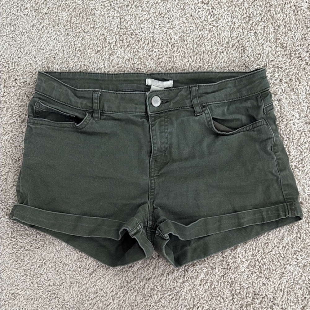 H&M Women's Green Denim Shorts